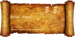 Bódi Egon névjegykártya